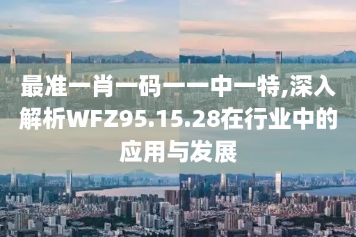 最準(zhǔn)一肖一碼一一中一特,深入解析WFZ95.15.28在行業(yè)中的應(yīng)用與發(fā)展