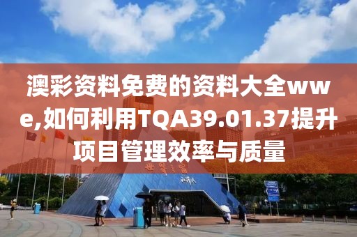 澳彩資料免費(fèi)的資料大全wwe,如何利用TQA39.01.37提升項(xiàng)目管理效率與質(zhì)量