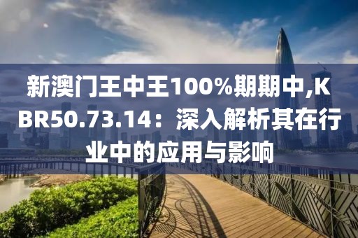 新澳門王中王100%期期中,KBR50.73.14：深入解析其在行業(yè)中的應(yīng)用與影響