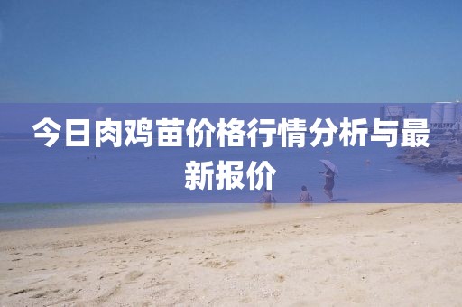 今日肉雞苗價格行情分析與最新報價
