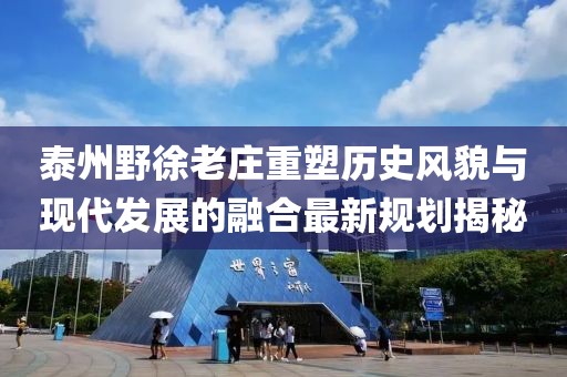 泰州野徐老莊重塑歷史風(fēng)貌與現(xiàn)代發(fā)展的融合最新規(guī)劃揭秘
