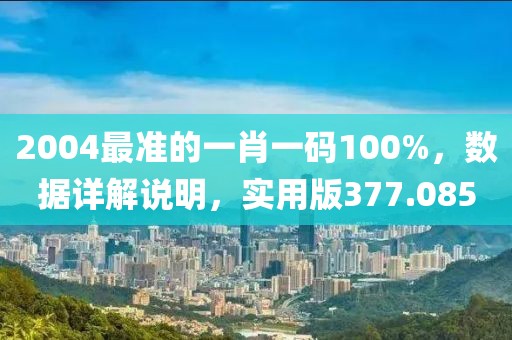 2004最準(zhǔn)的一肖一碼100%，數(shù)據(jù)詳解說明，實(shí)用版377.085
