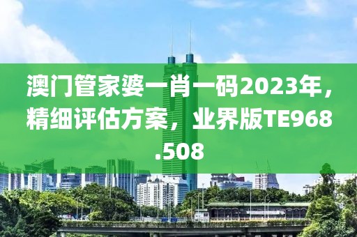 澳門(mén)管家婆一肖一碼2023年，精細(xì)評(píng)估方案，業(yè)界版TE968.508