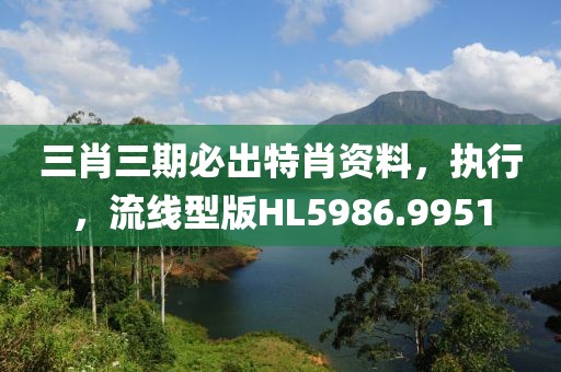 三肖三期必出特肖資料，執(zhí)行，流線型版HL5986.9951
