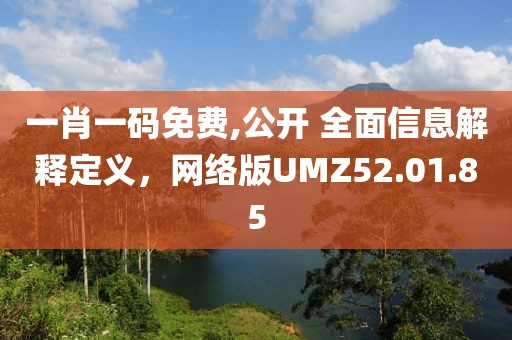 一肖一碼免費(fèi),公開 全面信息解釋定義，網(wǎng)絡(luò)版UMZ52.01.85