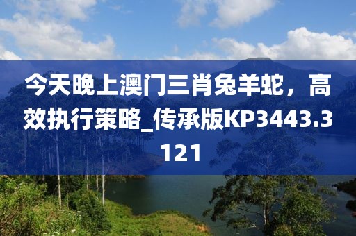 今天晚上澳門三肖兔羊蛇，高效執(zhí)行策略_傳承版KP3443.3121